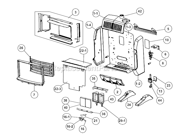 10000_BtuHr_-_Non_Thermostat_Model Diagram and Parts List for HSIR10NG  Mr Heater Heater
